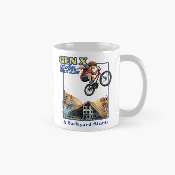 Item preview, Gen X – Raised on Hose Water & Backyard Stunts | Funny Nostalgia 80s 90s BMX Retro Humor designed and sold by Cree8if.