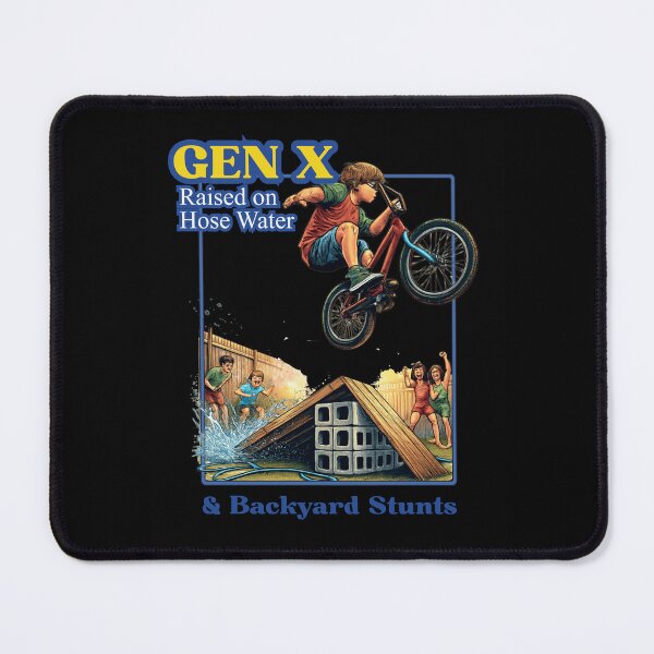 Item preview, Gen X – Raised on Hose Water & Backyard Stunts | Funny Nostalgia 80s 90s BMX Retro Humor designed and sold by Cree8if.