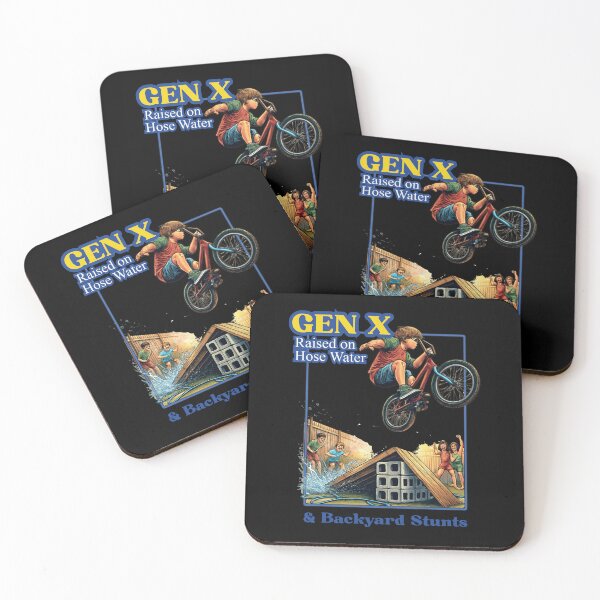 Item preview, Gen X – Raised on Hose Water & Backyard Stunts | Funny Nostalgia 80s 90s BMX Retro Humor designed and sold by Cree8if.