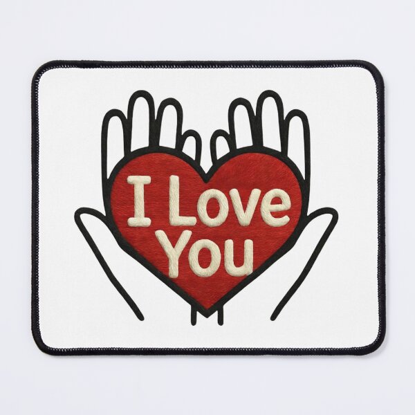 Item preview, I Love You Heart Hands Sign Language Printed Embroidery Style designed and sold by GuffyGlowVault.