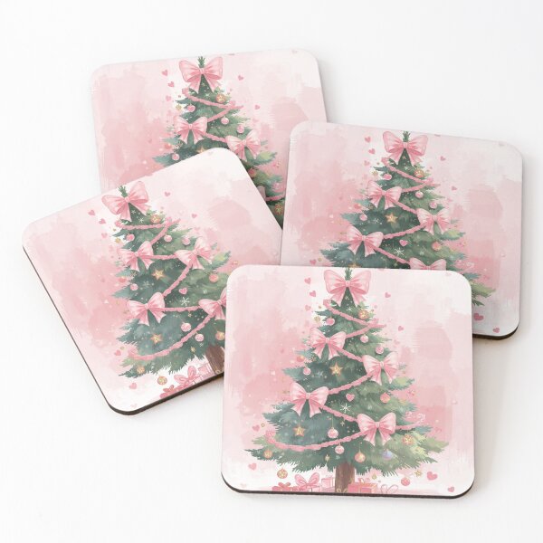 Item preview, Watercolor Pink Coquette Christmas Tree  designed and sold by Morikiras.