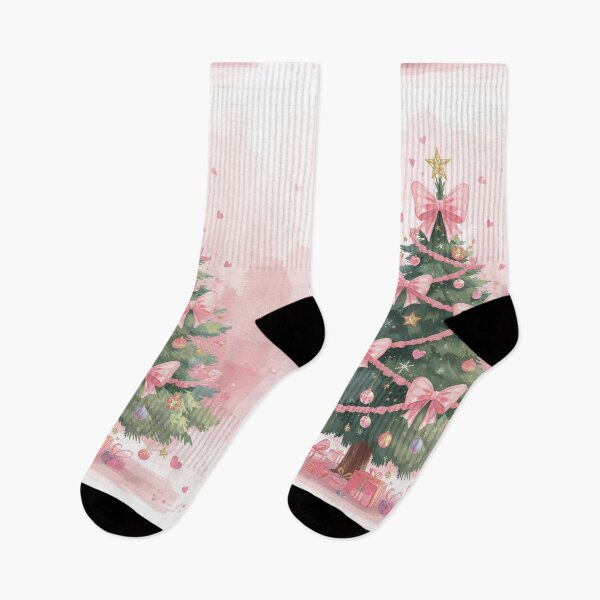 Item preview, Watercolor Pink Coquette Christmas Tree  designed and sold by Morikiras.