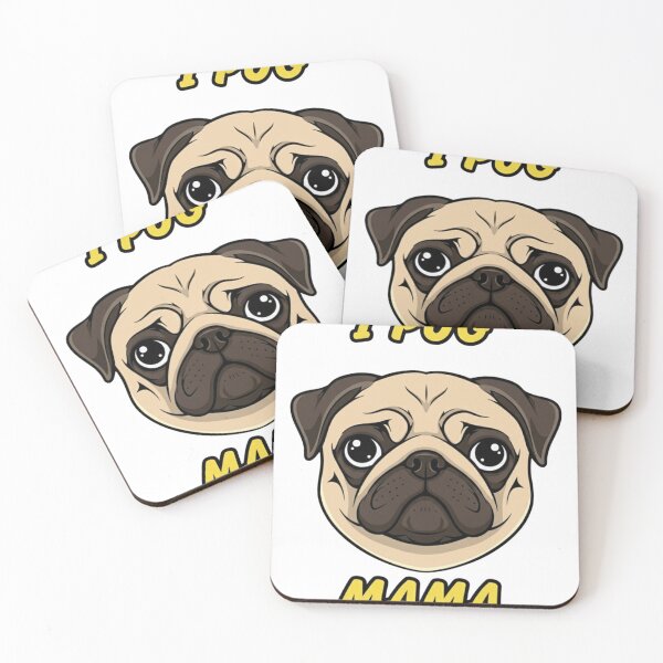 Item preview, "I Pug Mama" Cute Cartoon Pug Design designed and sold by LIVE_FREE.