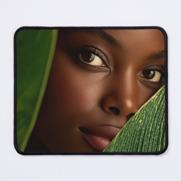 Item preview, Close-up portrait with green leaves designed and sold by anytka.