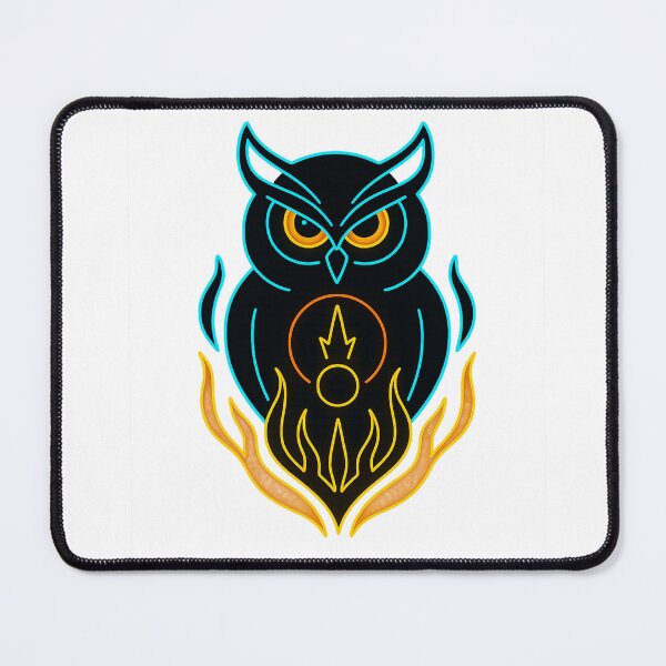 Item preview, Neon Owl Spirit – Glowing Cyber Animal Art designed and sold by GoldenDreamGallery.