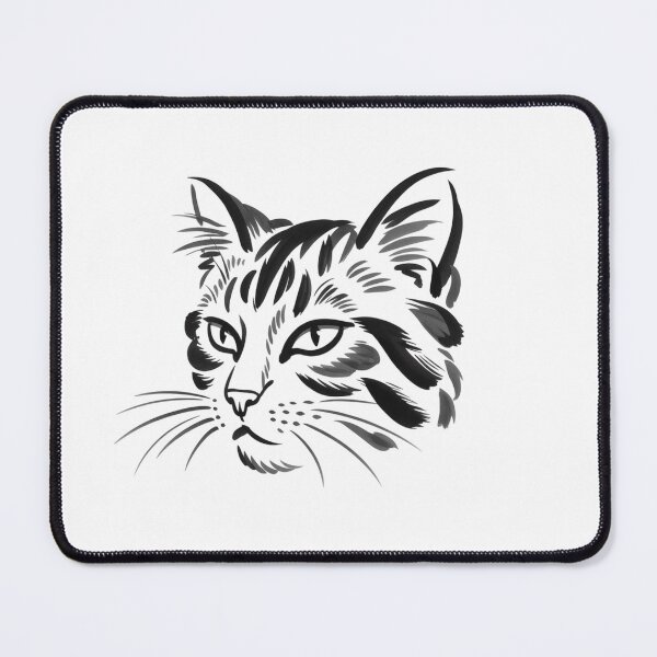 Item preview, Elegant Artistic Brushstroke Feline Art Cat Head designed and sold by chattsuede.