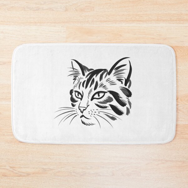 Item preview, Elegant Artistic Brushstroke Feline Art Cat Head designed and sold by chattsuede.