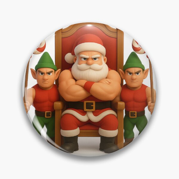 Item preview, Boss Santa Claus with Muscular Elf Guards – 3D Christmas Art designed and sold by EfraimFunArt.