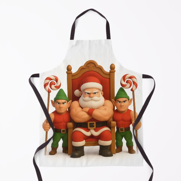 Item preview, Boss Santa Claus with Muscular Elf Guards – 3D Christmas Art designed and sold by EfraimFunArt.