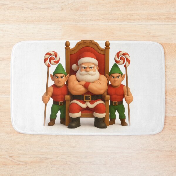 Item preview, Boss Santa Claus with Muscular Elf Guards – 3D Christmas Art designed and sold by EfraimFunArt.