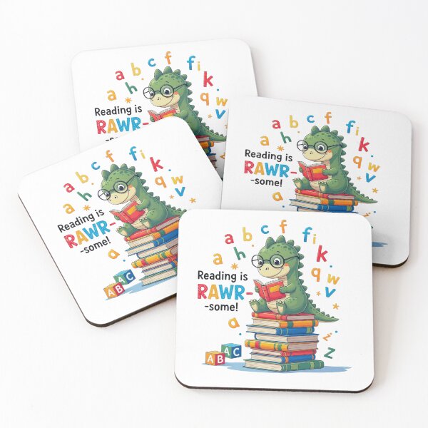 Item preview, Reading Is RAWR-some – Cute Book Lover Dinosaur Design designed and sold by DinoPrints-shop.