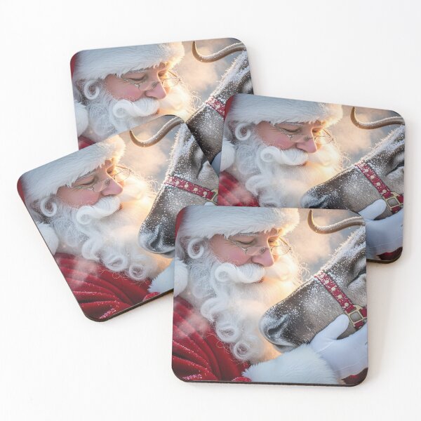 Item preview, Santa Cuddling Reindeer-Saint Nick and Dancer designed and sold by ACuriousshoppe.