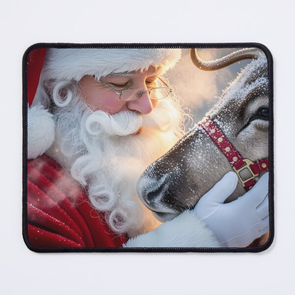 Artikelvorschau, Der Weihnachtsmann kuschelt mit Rentieren – Nikolaus und Tänzer entworfen und verkauft von ACuriousshoppe.