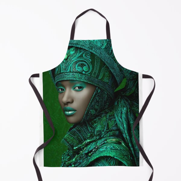 Item preview, Elegant Green Couture Portrait with Cultural Elements designed and sold by Artessie.