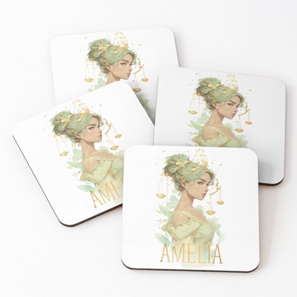 Item preview, Libra Amelia Zodiac Portrait designed and sold by AlexLineArt.