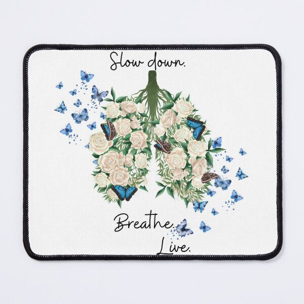 Item preview, Floral Lungs – Slow Down, Breathe, Live Inspirational Design designed and sold by marta-print.