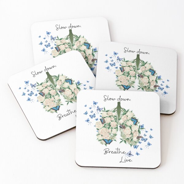 Item preview, Floral Lungs – Slow Down, Breathe, Live Inspirational Design designed and sold by marta-print.