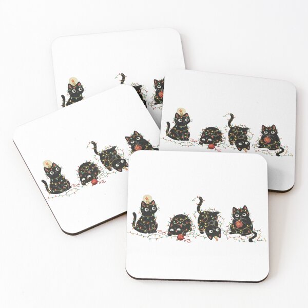 Item preview, Four Cats Tangled in Christmas Tree | Funny Cat Owner Holiday Gift | Cute Xmas Apparel designed and sold by disenokart.