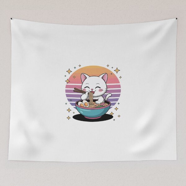 Item preview, Cat Enjoying Ramen designed and sold by jkrphoto.
