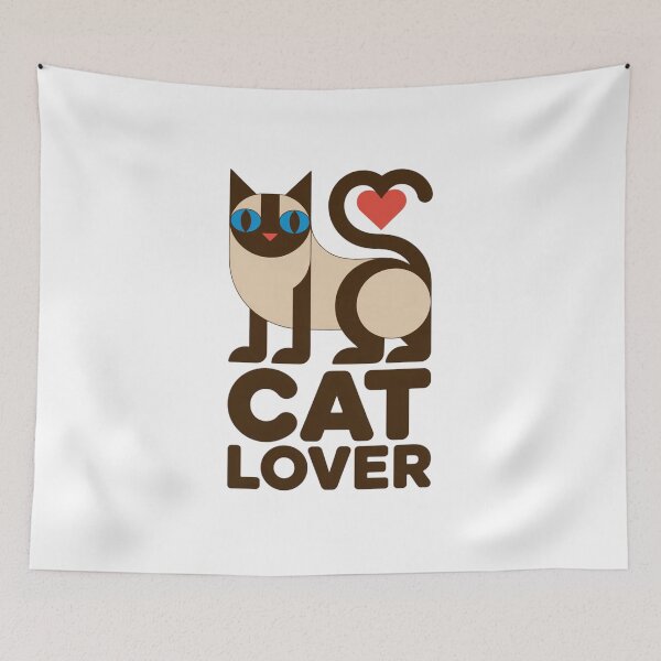 Item preview, Geometric Siamese Cat Lover Gift Minimalist Heart designed and sold by chattsuede.