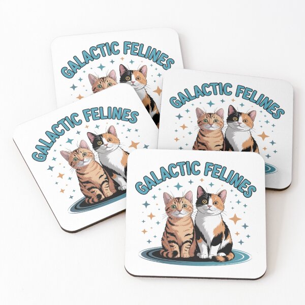 Item preview, Adorable Galactic Felines Cat Lover Cartoon Duo designed and sold by chattsuede.