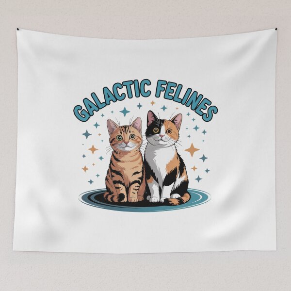 Item preview, Adorable Galactic Felines Cat Lover Cartoon Duo designed and sold by chattsuede.