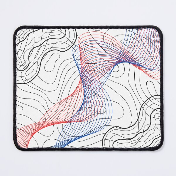 Item preview, Abstract Wave Lines – Red & Blue on Black designed and sold by dainea.