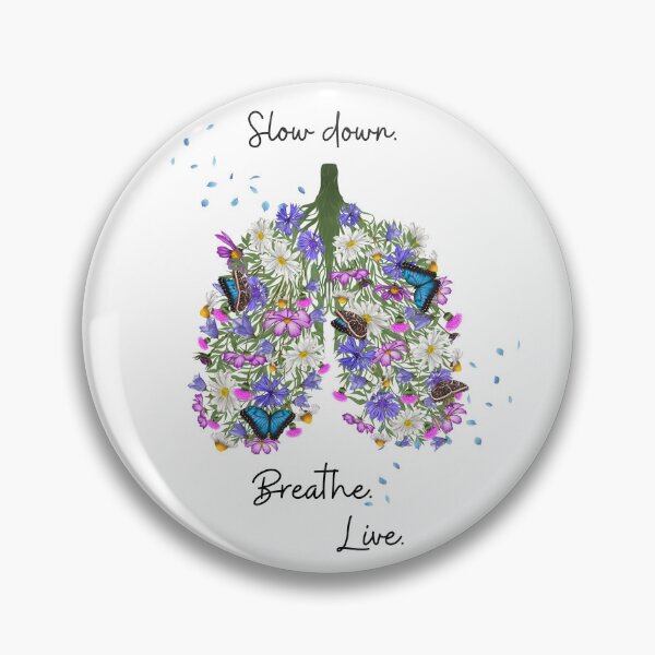 Item preview, Floral Lungs – Slow Down, Breathe, Live Inspirational Design designed and sold by marta-print.