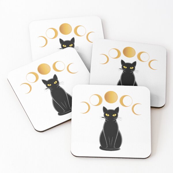 Item preview, Witchy Black Cat Lunar Phase Magic Minimalist Icon designed and sold by chattsuede.