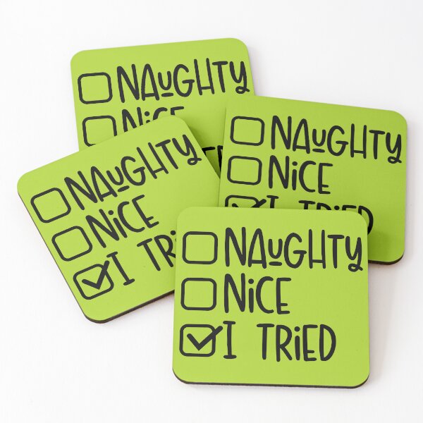Item preview, Funny Christmas Checklist – Naughty Nice I Tried Holiday Humor Design designed and sold by ArtBySylvia.