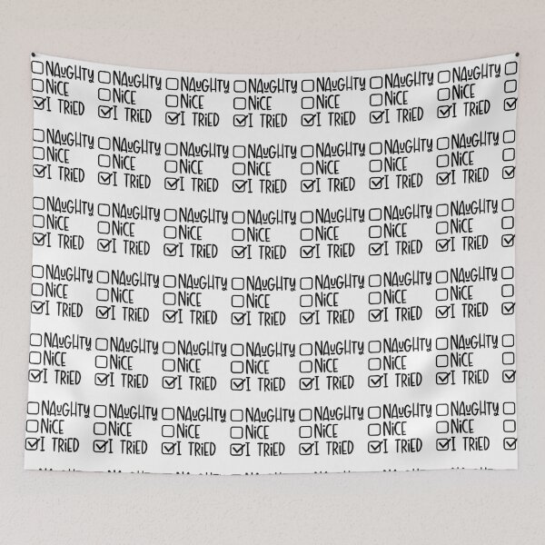 Item preview, Funny Christmas Checklist – Naughty Nice I Tried Holiday Humor Design designed and sold by ArtBySylvia.