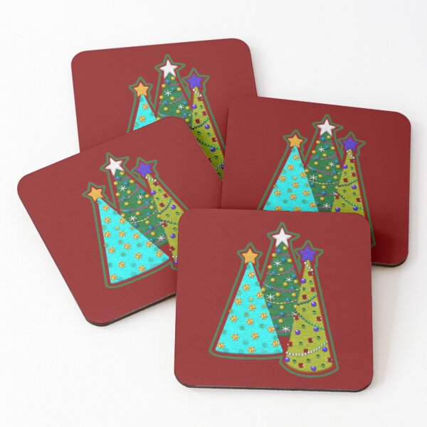 Item preview, Whimsical Felt Look Embellished Christmas Trees designed and sold by CheriesArt.