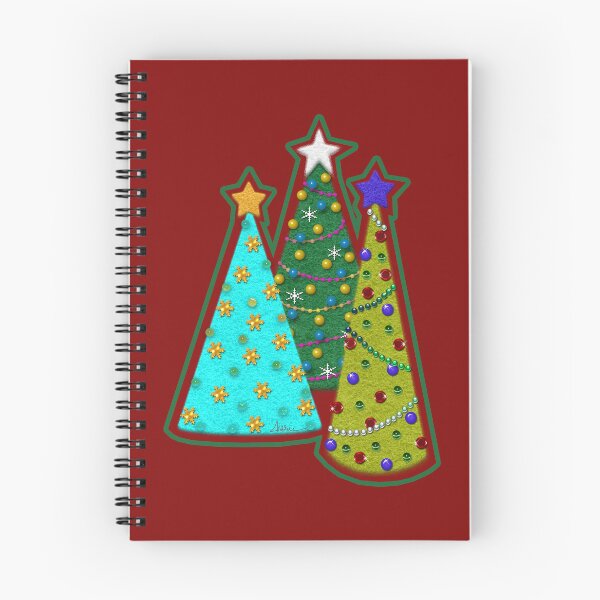 Item preview, Whimsical Felt Look Embellished Christmas Trees designed and sold by CheriesArt.
