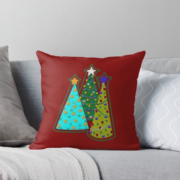 Item preview, Whimsical Felt Look Embellished Christmas Trees designed and sold by CheriesArt.
