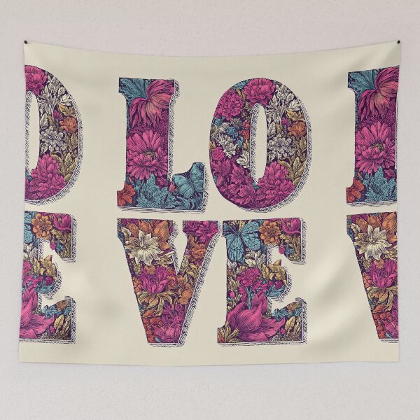 Item preview, Floral Love Typography designed and sold by Piotrek0001.
