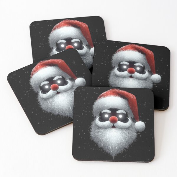 Item preview, Minimalist Glowing Santa Face – Magical Christmas Illustration designed and sold by PixelVibe782.