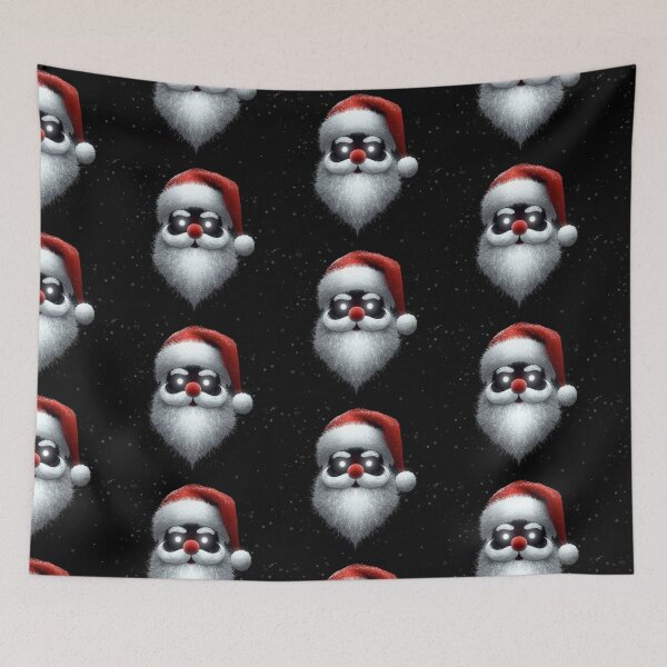 Item preview, Minimalist Glowing Santa Face – Magical Christmas Illustration designed and sold by PixelVibe782.