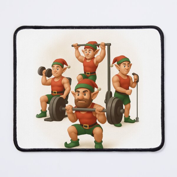 Item preview, Santa’s Elves Christmas Gym Training – 3D Fitness Scene designed and sold by EfraimFunArt.