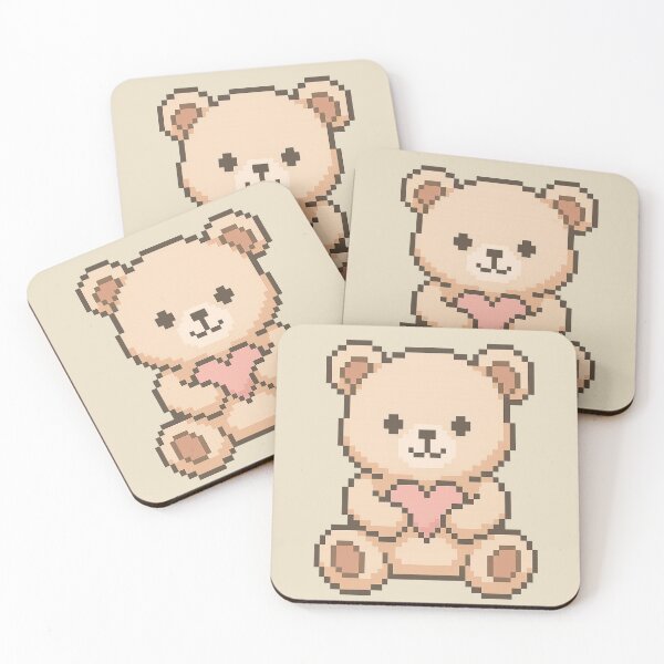 Item preview, Cute Pixel Bear Holding Heart – Bear 1 – Picsell Buddies Pixel Edition designed and sold by BROHLine Studio.