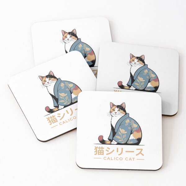Item preview, Cute Japanese Kimono Calico Cat Kawaii Neko designed and sold by chattsuede.