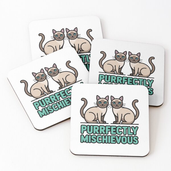 Item preview, Siamese Cat Purrfectly Mischievous Cartoon Pair designed and sold by chattsuede.