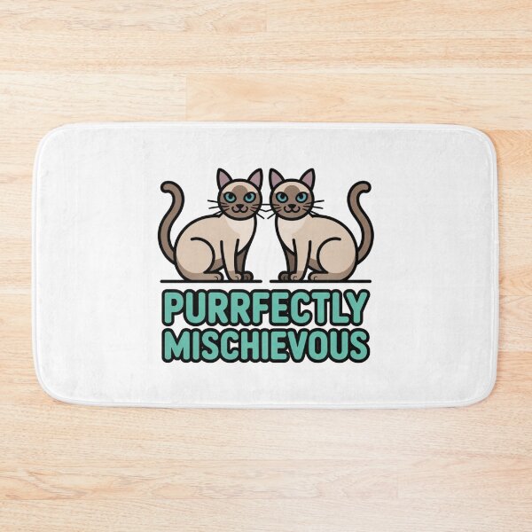 Item preview, Siamese Cat Purrfectly Mischievous Cartoon Pair designed and sold by chattsuede.