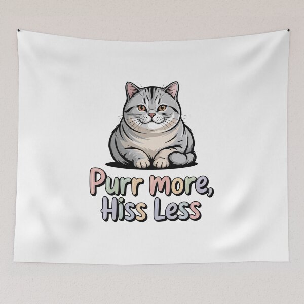 Item preview, Purr More Hiss Less Grey Tabby Cat designed and sold by chattsuede.