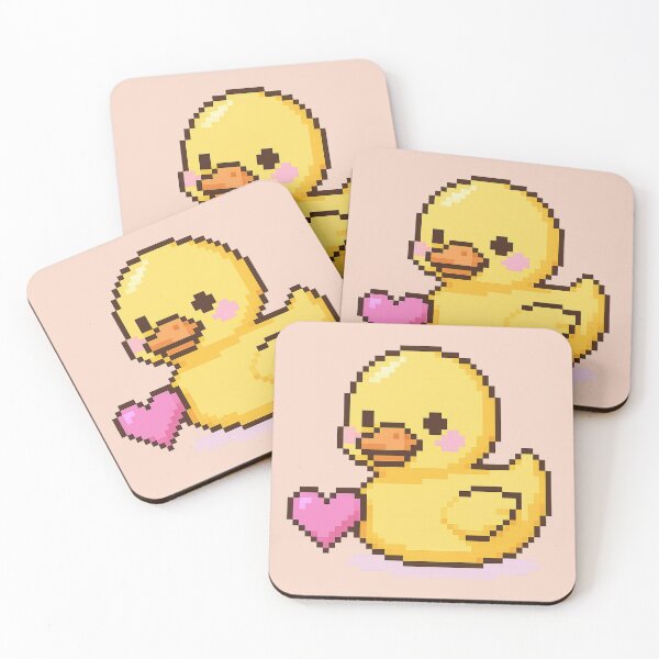 Item preview, Cute Pixel Duck with Heart – Duck 1 – Picsell Buddies Pixel Edition designed and sold by BROHLine Studio.