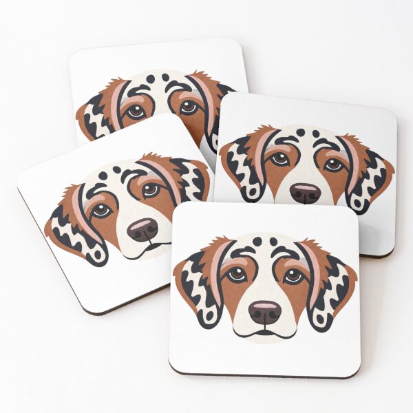 Item preview, Brittany Spaniel Dog Head Embroidered Style Pet Portrait Print designed and sold by GuffyGlowVault.