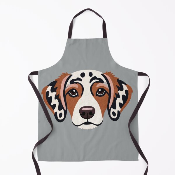 Item preview, Brittany Spaniel Dog Head Embroidered Style Pet Portrait Print designed and sold by GuffyGlowVault.
