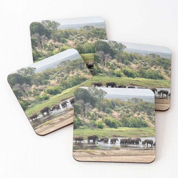 Item preview, Elephant herd at the river, African family on the move. V2 designed and sold by DavideAntoniani.