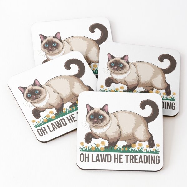 Item preview, Siamese Cat Meme Cartoon Oh Lawd He Treading designed and sold by chattsuede.