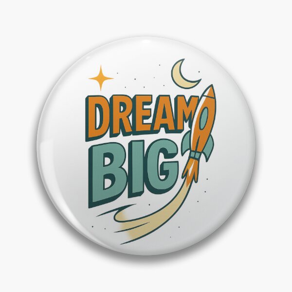 Item preview, Dream big, inspiring retro futuristic rocket art. designed and sold by HAAR00.