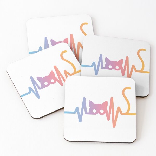 Item preview, Cat Heartbeat Minimalist Line Art With Gradient designed and sold by chattsuede.
